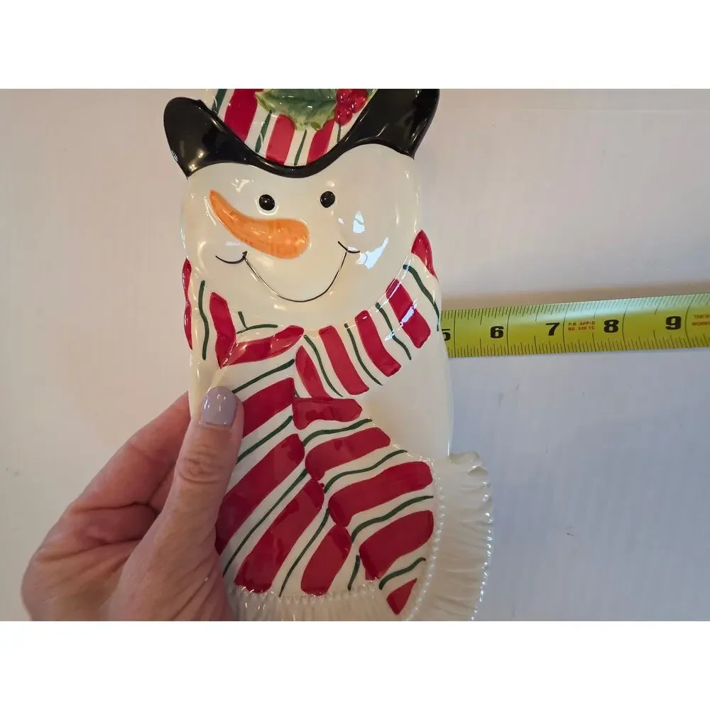 Fitz and Floyd Snowman Ceramic Snack Therapy Collection Holiday Christmas